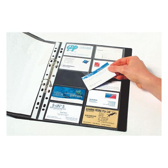 Marbig heavyweight business card pockets 10pk-Officecentre