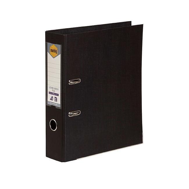 Marbig lever arch file a4 pe black-Officecentre