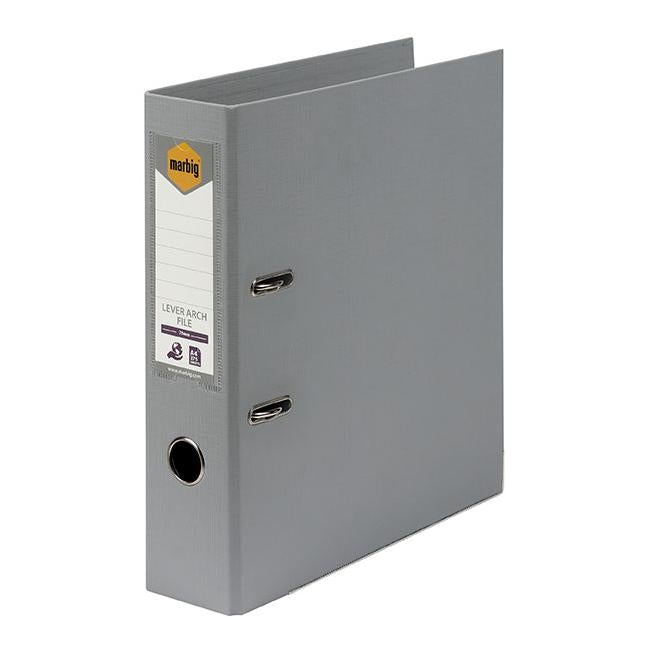 Marbig lever arch file a4 pe grey-Officecentre