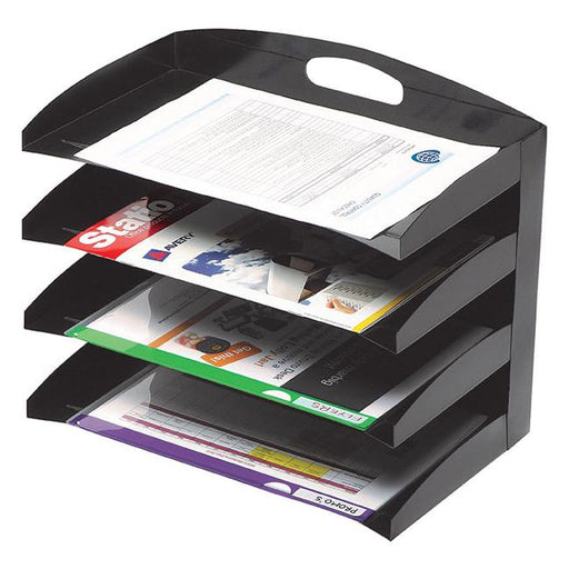 Marbig organiser desktop metal 4 tier black-Officecentre