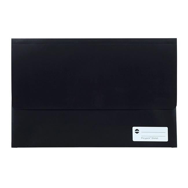 Marbig polypick foolscap document wallet black-Officecentre