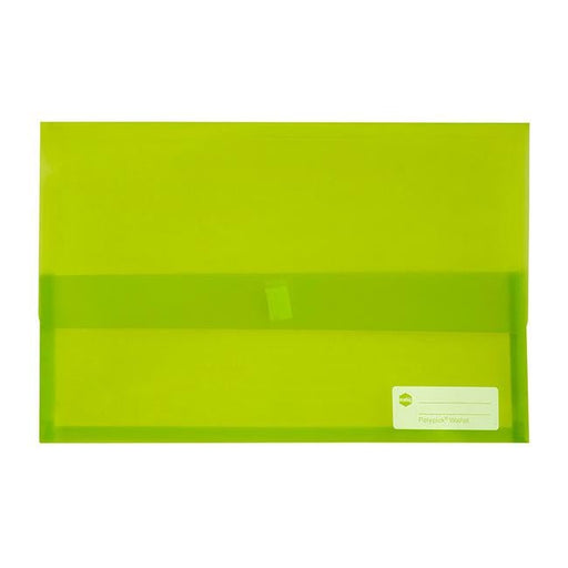 Marbig polypick foolscap document wallet lime-Officecentre