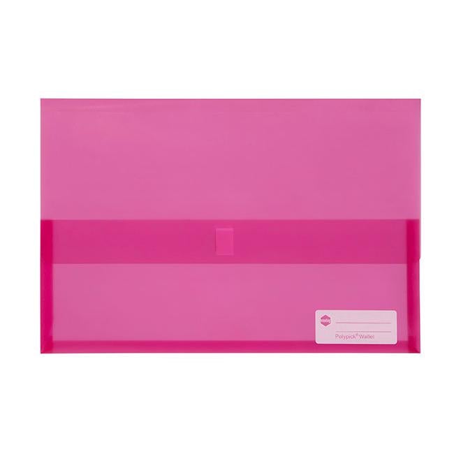 Marbig polypick foolscap document wallet pink-Officecentre