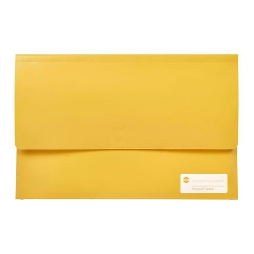 Marbig polypick foolscap document wallet yellow-Officecentre