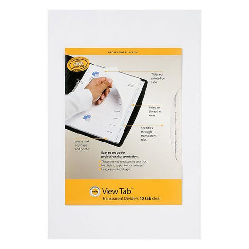 Marbig professional indices & dividers 10 tab pp a4 clear-Officecentre