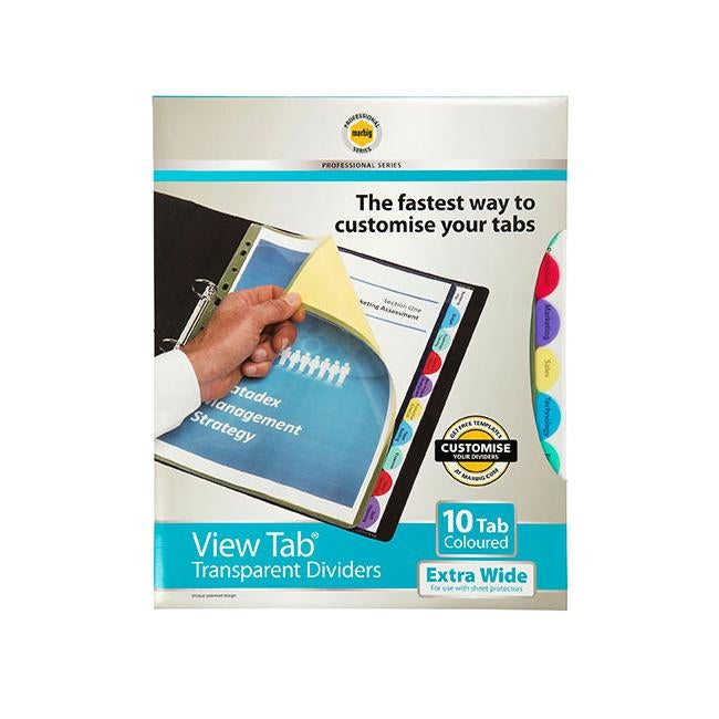 Marbig professional indices & dividers 10 tab pp a4 extra wide-Officecentre