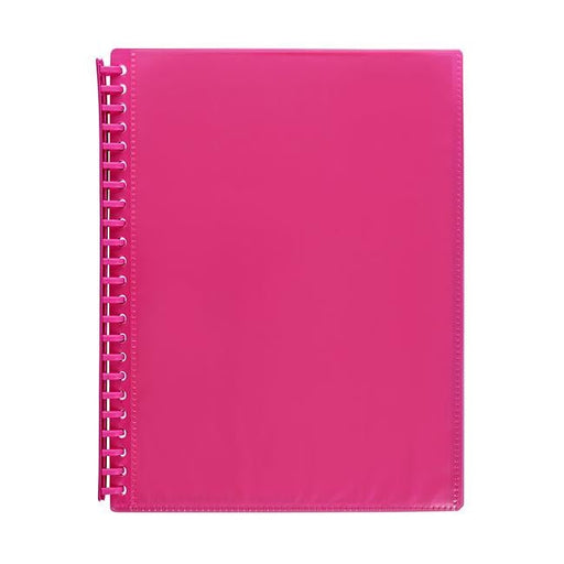 Marbig refillable display book 20 pocket insert cover pink-Officecentre