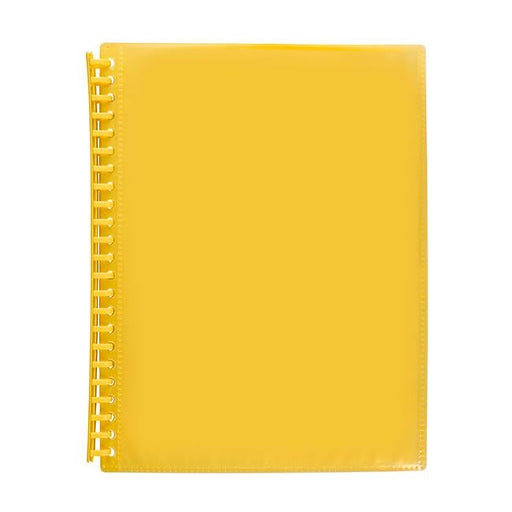 Marbig refillable display book 20 pocket insert cover yellow-Officecentre