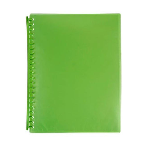 Marbig refillable display book 20 pocket lime-Officecentre