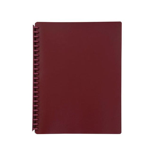 Marbig refillable display book 20 pocket maroon-Officecentre