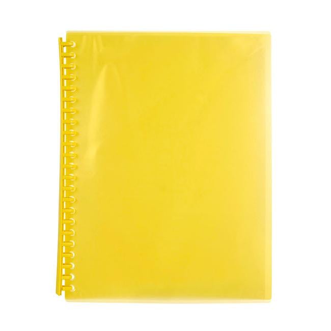Marbig refillable display book 20 pocket yellow-Officecentre