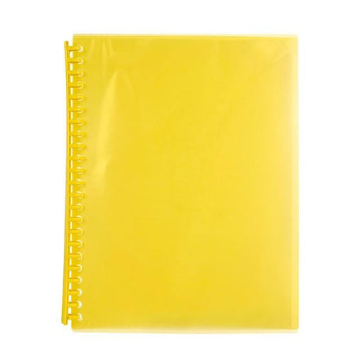 Marbig refillable display book 20 pocket yellow-Officecentre