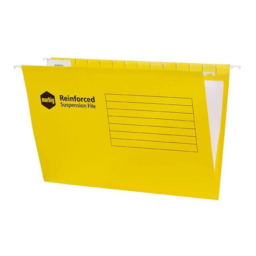 Marbig reinforced suspension file complete yellow bx25-Officecentre