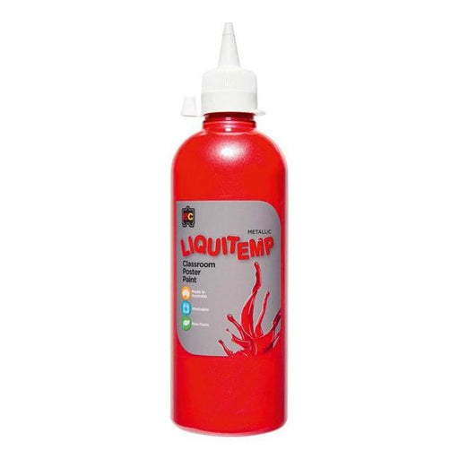 Metallic Liquitemp Poster  Paint 500ml Red-Officecentre