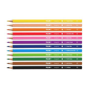 Milan Coloured Pencils Hexagonal Pack 12 Assorted Colours-Officecentre