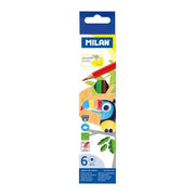 Milan Coloured Pencils Hexagonal Pack 6 Assorted Colours-Officecentre