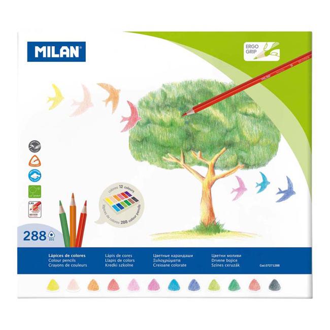 Milan Coloured Pencils Triangular Box 288 Assorted Colours-Officecentre
