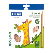 Milan Coloured Pencils Triangular Maxi Pack 12 Assorted Colours-Officecentre