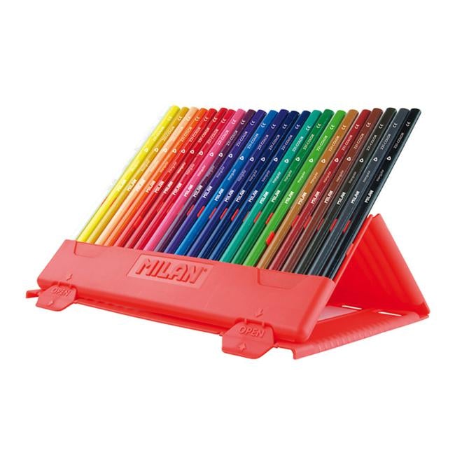 Milan Flexibox Coloured Pencils Triangular Pack 24 Assorted Colours-Officecentre
