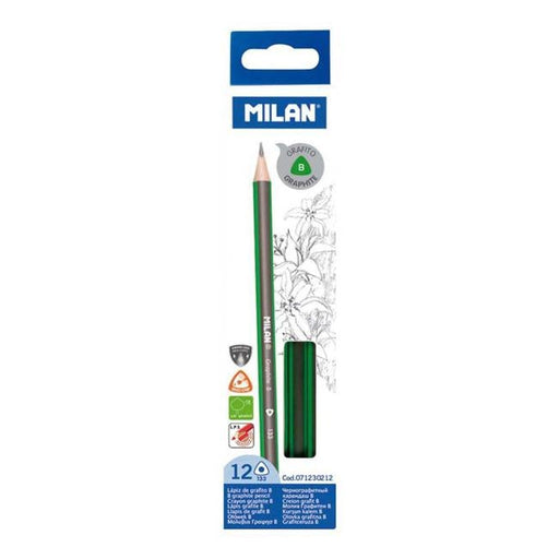 Milan Graphite Pencils B Pack 12 Triangular-Officecentre