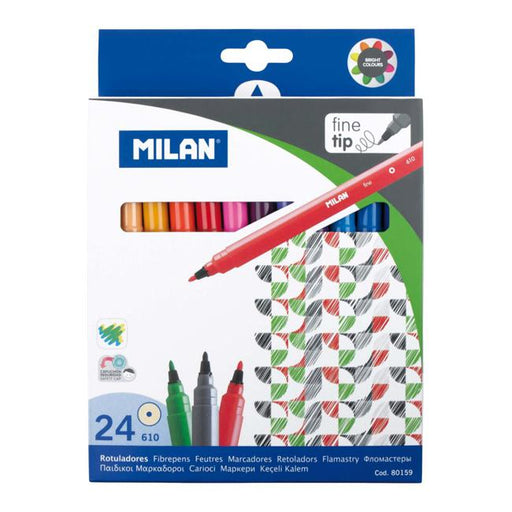Milan Markers Fine Tip Pack 24 Assorted Colours-Officecentre