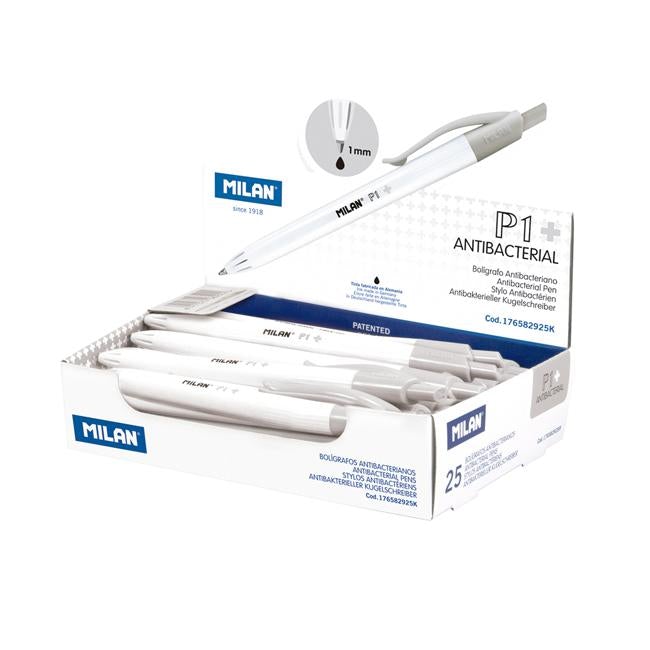 Milan P-1 Antibacterial Ballpoint Pens Black Ink-Officecentre