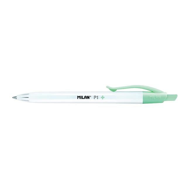 Milan P1 Antibacterial Ballpoint Pens Blue Ink 1 Piece-Officecentre
