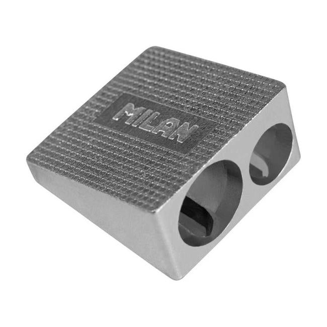 Milan Pencil Sharpener Aluminium Double Hole-Officecentre