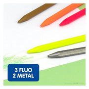 Milan Plastipastel Triangular Pack 24 Assorted Colours-Officecentre