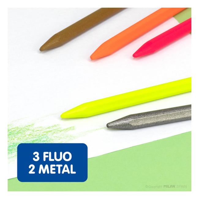 Milan Plastipastel Triangular Pack 24 Assorted Colours-Officecentre