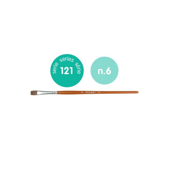 Milan School Brush 121 Series Flat Size 6-Officecentre