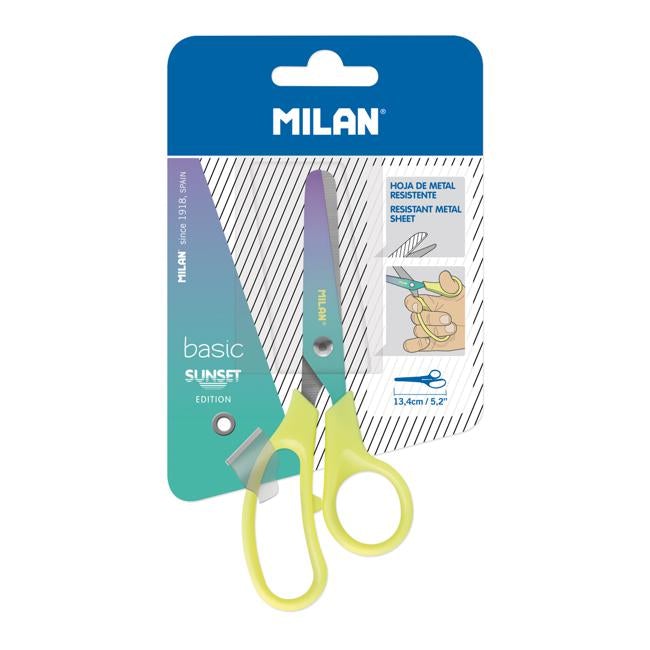 Milan Sunset Scissors 134mm 5.2 inch Yellow Handle-Officecentre