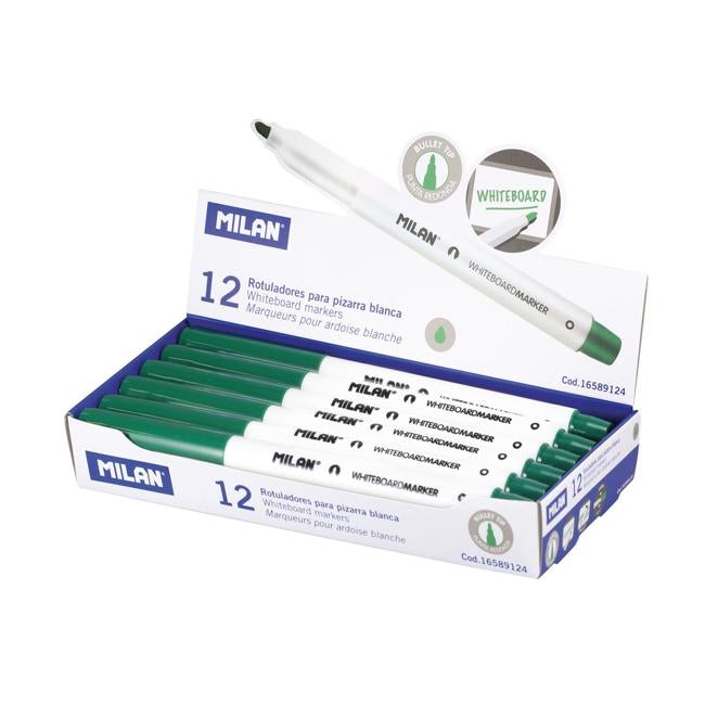 Milan Whiteboard Markers Fine Bullet Tip 3.7mm GREEN-Officecentre