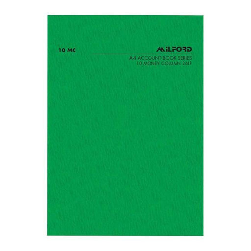 Milford A4 10 Money Column 26 Leaf Limp Analysis Book-Officecentre