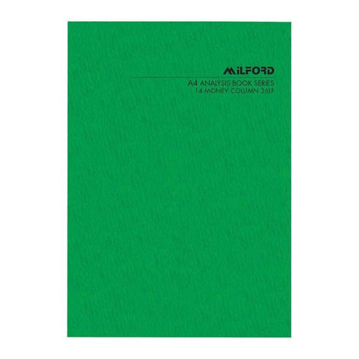 Milford A4 14 Money Column 26 Leaf Limp Analysis Book-Officecentre