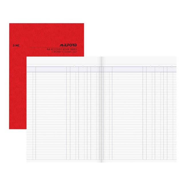 Milford A4 3 Money Column 26 Leaf Limp Account Book-Officecentre
