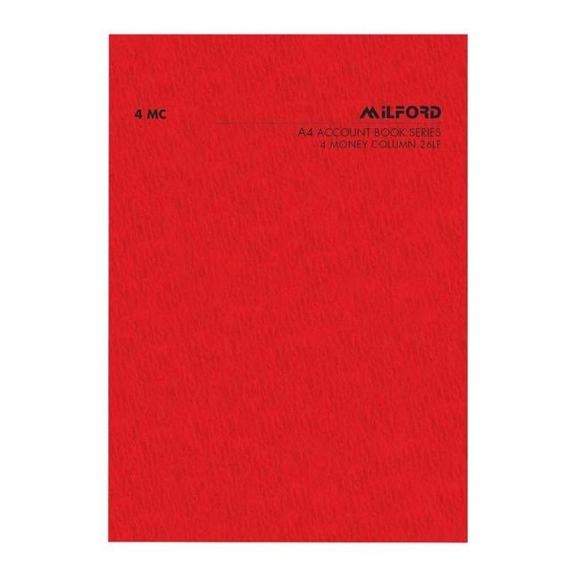 Milford A4 4 Money Column 26 Leaf Limp Account Book-Officecentre