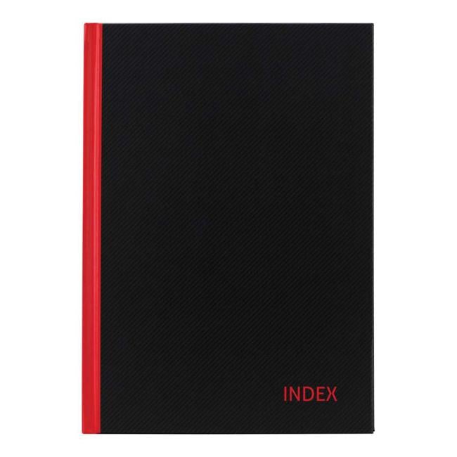 Milford Notebook Indexed Red & Black A4 100lf-Officecentre