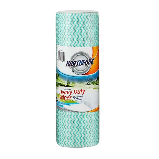 Northfork heavy duty antibacterial perforated wipe pk50-Officecentre
