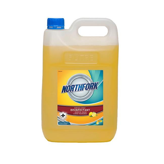 Northfork hospital grade disinfectant lemon 5l-Officecentre