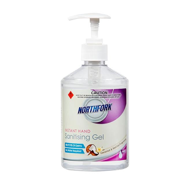 Northfork instant hand sanitising gel coconut and 500ml-Officecentre