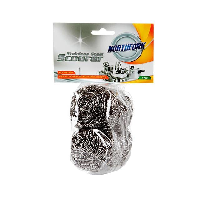 Northfork stainless steel scourer pk4-Officecentre