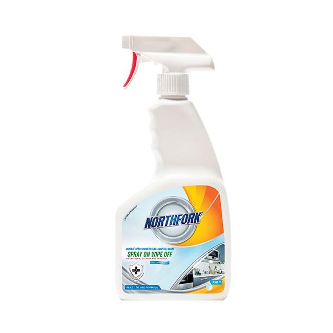 Northfork surface spray disinfectant hospital grade spray on wipe off 750ml-Officecentre