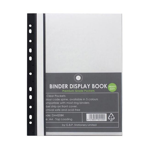 OSC Binder Display Book A4 20 Pocket Black-Officecentre