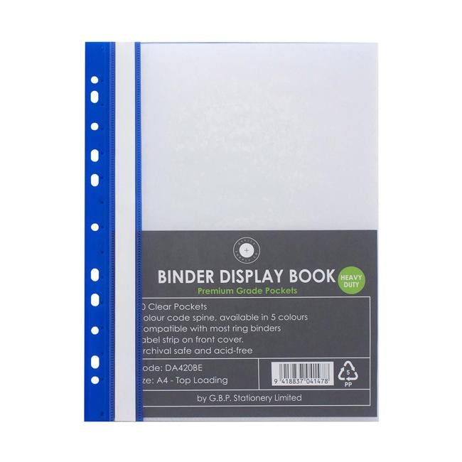 OSC Binder Display Book A4 20 Pocket Blue-Officecentre