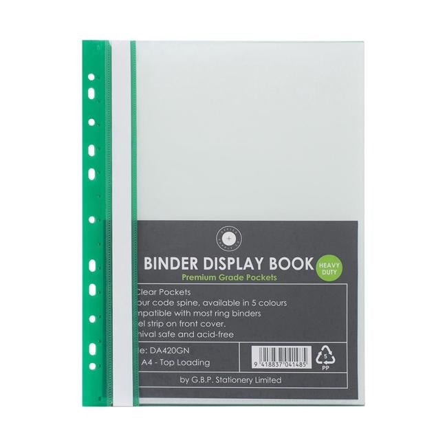 OSC Binder Display Book A4 20 Pocket Green-Officecentre