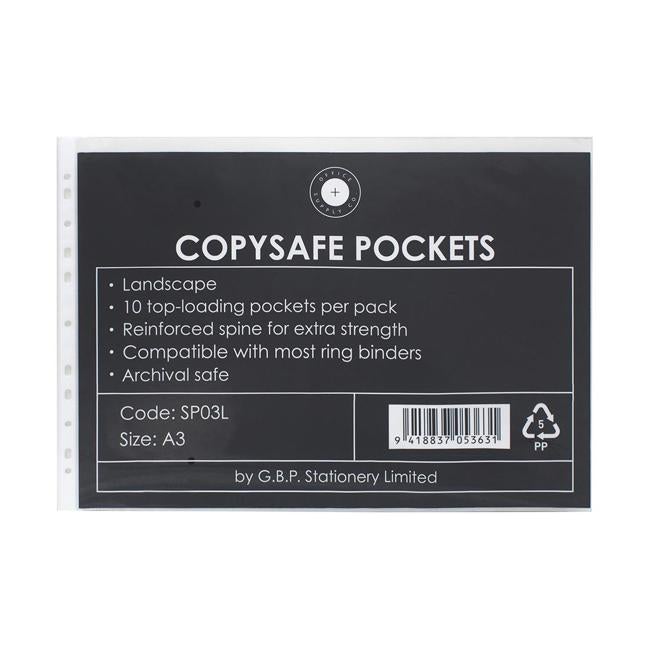 OSC Copysafe Pockets A3 Landscape Pack of 10-Officecentre