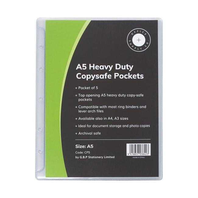OSC Copysafe Pockets Heavy Duty A5 Pack 5-Officecentre