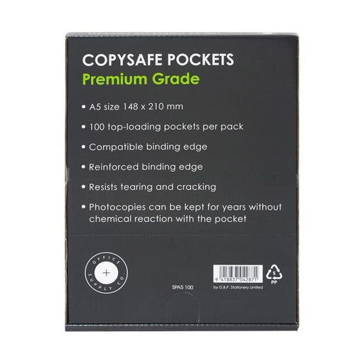 OSC Copysafe Pockets Premium A5 Pack 100-Officecentre