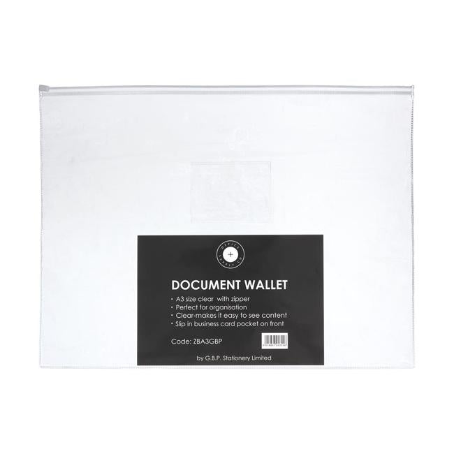 OSC Document Wallet A3 Zip Closure Pack of 5-Officecentre